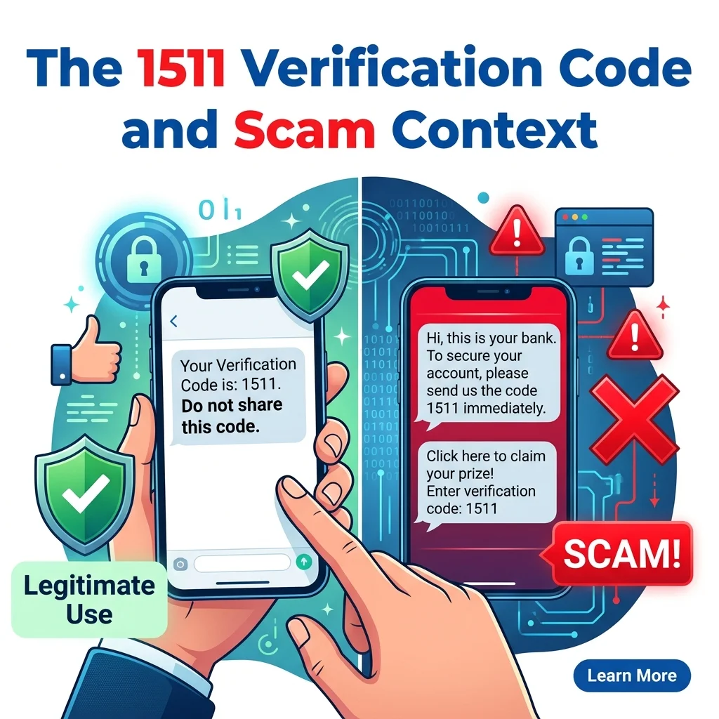 1511 verification code and scam context, with SMS security, one-time passwords, and Vodafone safety guidance