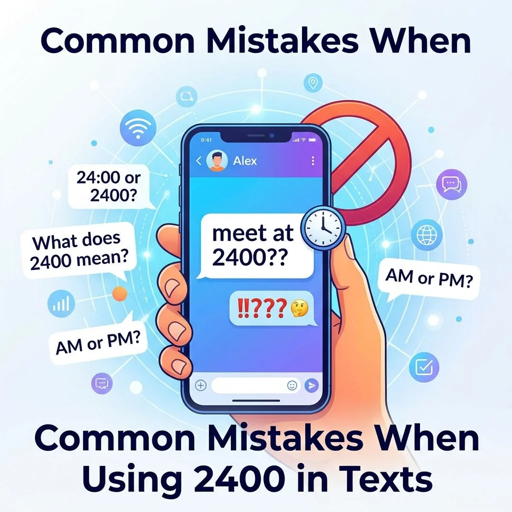 Common mistakes when using 2400 in texts, including SMS errors, short code messages, and mobile texting tips