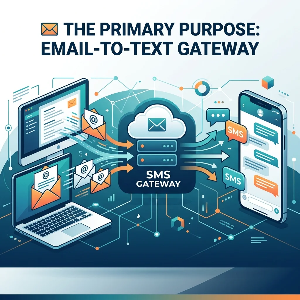 500 email-to-text gateway explaining how emails become SMS messages through mobile carrier services
