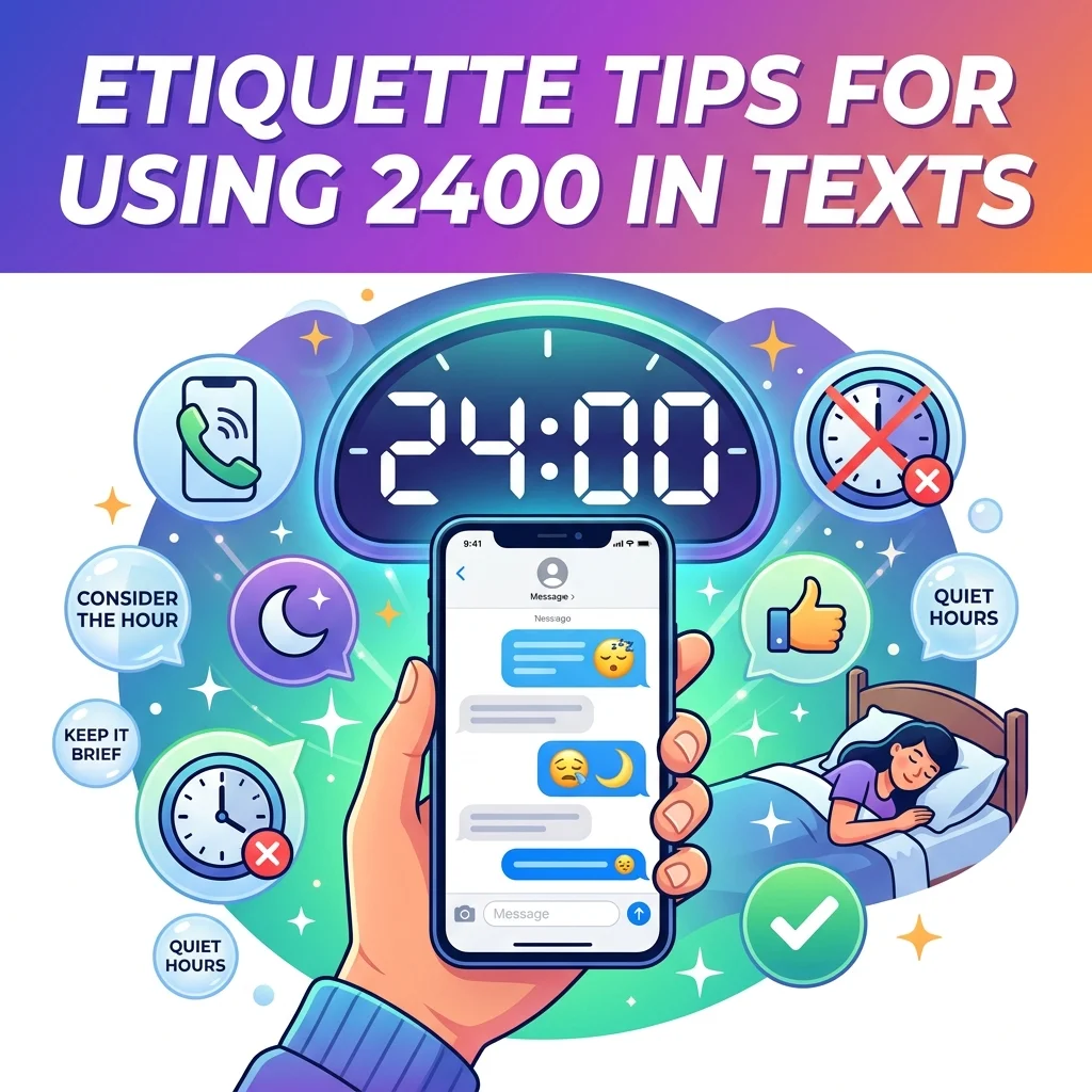 Etiquette tips for using 2400 in texts, with helpful SMS communication advice and short code messaging guidelines