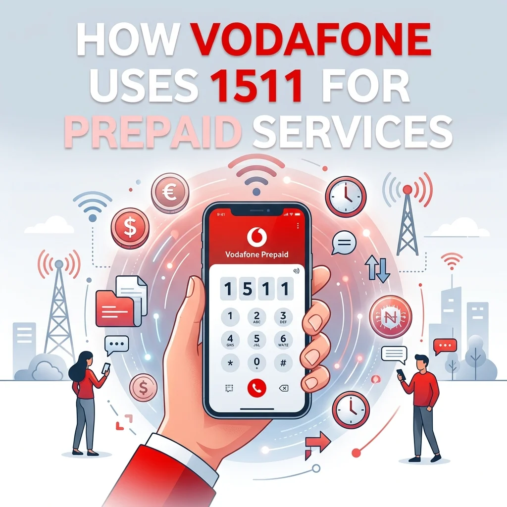 How Vodafone uses 1511 for prepaid services, including recharges, SMS codes, and account management
