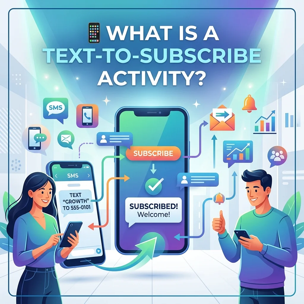 What is a text-to-subscribe activity, including 51555 SMS subscriptions, opt-in keywords, recurring alerts, and mobile messaging services