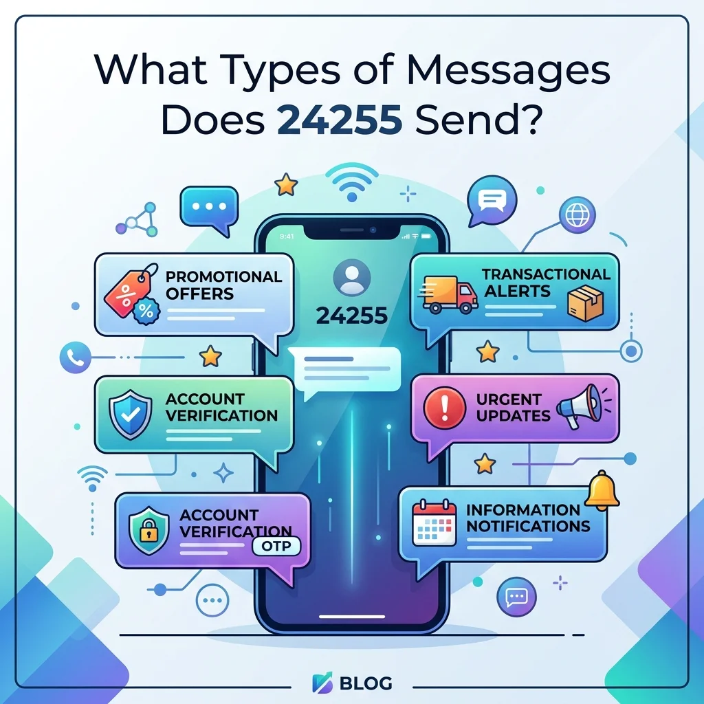 What types of messages 24255 sends, including Affirm verification codes, purchase confirmations, payment reminders, and security alerts