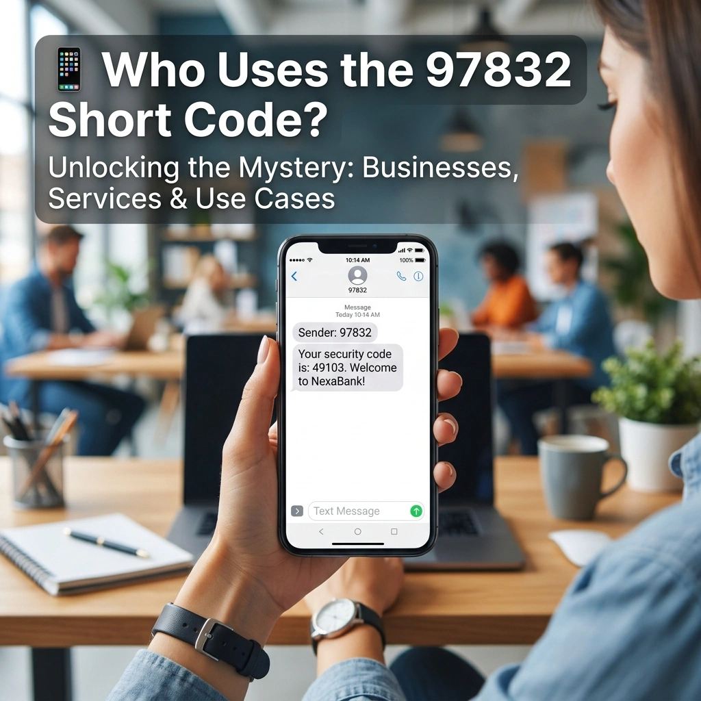 Who uses the 97832 short code, including SMS alerts, account notifications, verification messages, and mobile messaging services